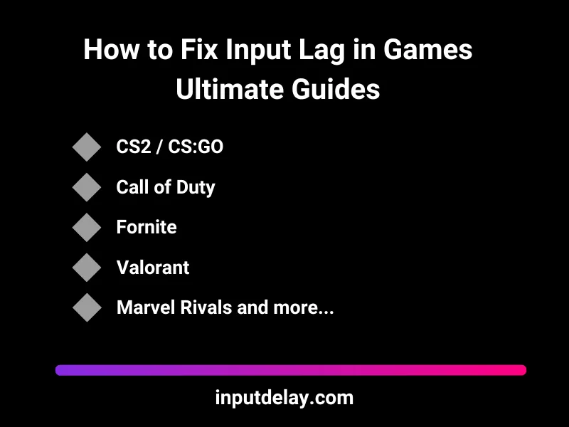 Step-by-step guides on how to fix and test input lag in games